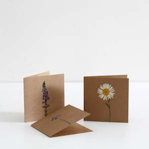 Furniture: Pressed Flowers Blank Card - Kraft