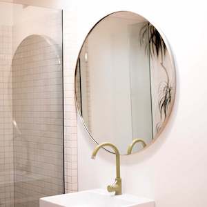 Furniture: Brass Outline Mirror by Joska & Sons - 900mm