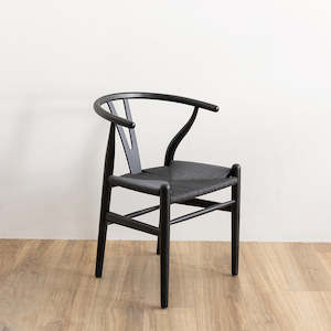 Furniture: Wilson Rope Seat Chair - Black