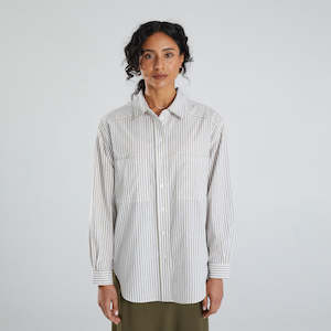 Furniture: Phoebe Stripe Shirt - Sage