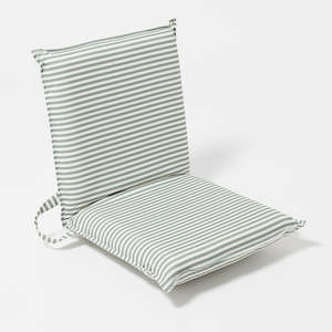 Lean Back Beach Chair - Olive Stripe