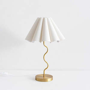 Furniture: Cora Table Lamp - Gold/Natural