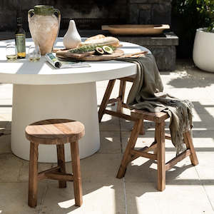 Milano Round Concrete Table - White