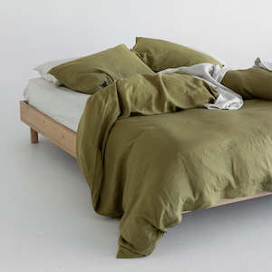 Furniture: European Linen Duvet Cover - Willow