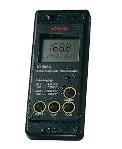 HANNA HI9063 Heavy-duty K-Type Thermocouple Thermometer w/ HANNA HI766D K-type temp probe