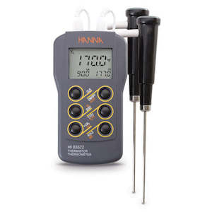 HANNA HI93522 2-Channel Thermistor Thermometer with Cal Feature