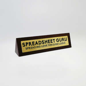 Spreadsheet Guru - Desk Sign