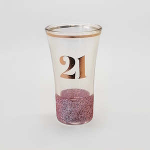 21st Glitter Shot Glass