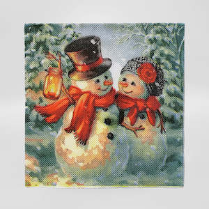 Gift: Snowmen W/ Hats' Xmas Napkins - 20