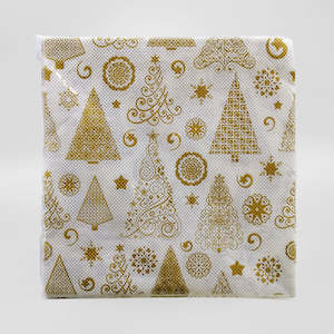 Gold Xmas Tree' Xmas Napkins - 20