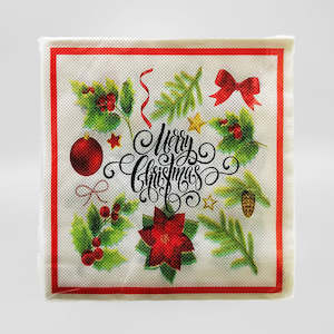 Holly & Baubles' Xmas Napkins - 20