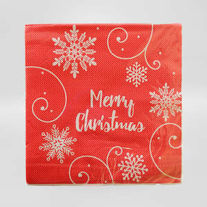 Red & Snowflake' Xmas Napkins - 20