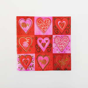 Gift: 'Pink & Red Hearts' Napkins - 20