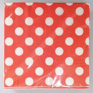 Gift: White Dots on Red' Paper Napkins - 20