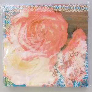 Gift: Pink Rose Bloom' Paper Napkins - 20