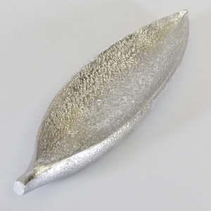 Gift: Silver-Look Leaf Incense Stick Plate