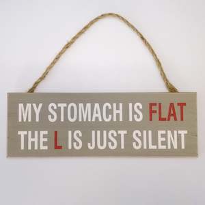 Gift: My Stomach Is Flat...' Plaque Sign