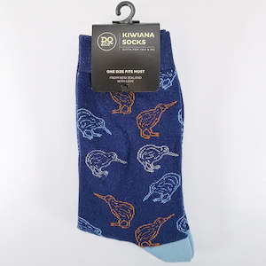 Gift: Kiwiana Socks - "Multi-Kiwi Blue"