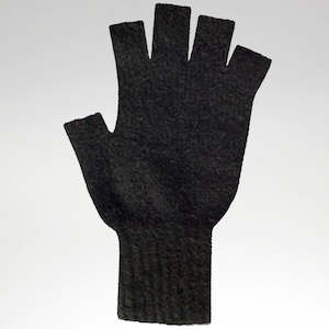 Gift: Fingerless Gloves  - Possum Merino - Black - Medium