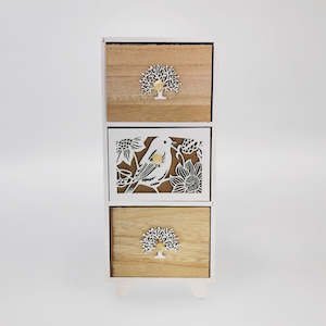 Woodbox - Natural 3 Drawer - 32cm