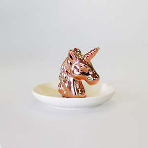 Gift: Rose-Gold Unicorn Ring & Bracelet Holder