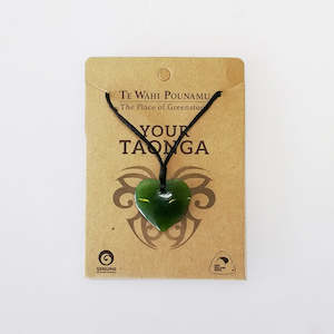 Your Taonga' Small Heart Pendant - Greenstone Necklace