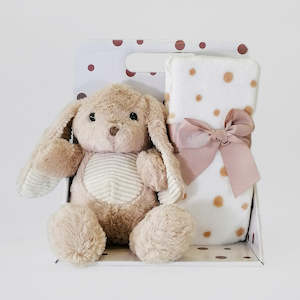 Beige Teddy Bear With Blanket