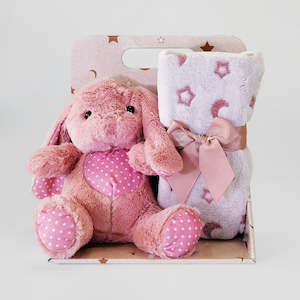 Pink Bunny With Blanket