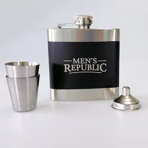 Gift: Men's Republic Hip Flask & Funnel Set - Black