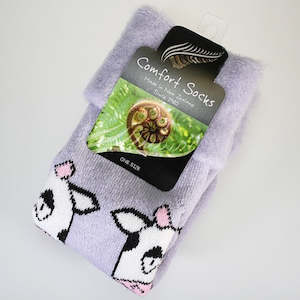 Gift: Comfort Bed Socks - Lilac Cow