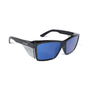 Bolle STKS 420 Safety Glasses: Black/Cobalt Mirror Polarised