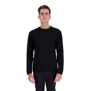 Clothing: Moeraki Mens Merino Crew Neck Pullover, Black