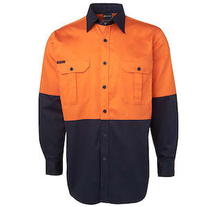 Clothing: JB's Hi Vis 190gsm Cotton L/S Work Shirt