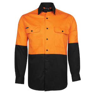 Clothing: JB's Hi Vis Cotton L/S 150gsm Work Shirt