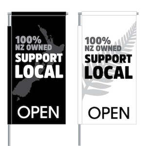 100% NZ Owned Support Local Vertical Flag