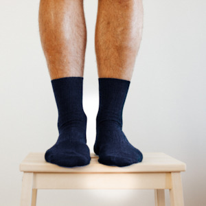 Lamington Merino Crew socks - Adult Navy