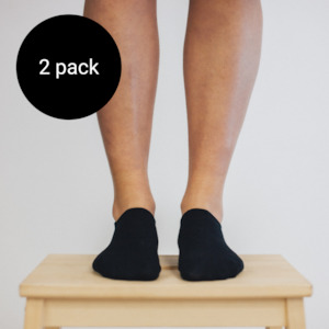 Shoe: Lamington Merino Sneaker socks 2pk - Black