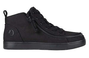 Women's Black to the Floor (canvas) BILLY Sneaker Lace Mid Top - Wide (D)