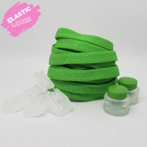 Elastic Shoelaces with spring lock - Green