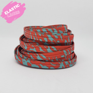 Elastic Burnt Orange & Blue Shoelaces