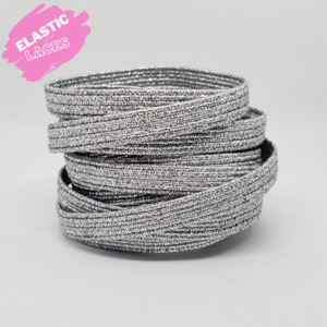 Shoe: Elastic Silver Shimmer Shoelaces