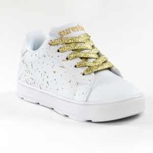 CLEARANCE Surestep White & Gold specks - Wide Youth