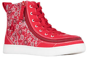 Shoe: Women's Red Paisley BILLY Sneaker Classic High Tops