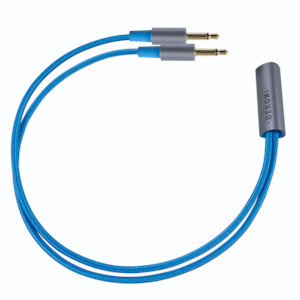 Dekoni Audio Ensemble Postsplit Blue Nylon Woven Jacket Headphone Connectors