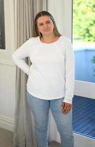 Womenswear: Basic Long Sleeve Top - White