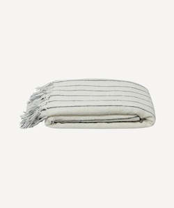 Table Linen: Striped Linen Cotton Bed Cover