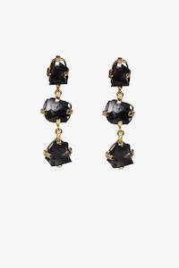 Black Raw Cut Drop Earring