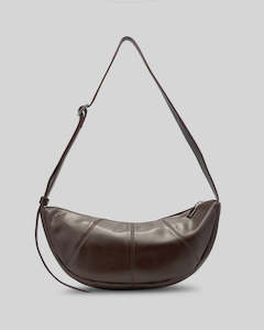 Handbags And Wallets: Mischa Crescent Bag - DARK CHOCOLATE