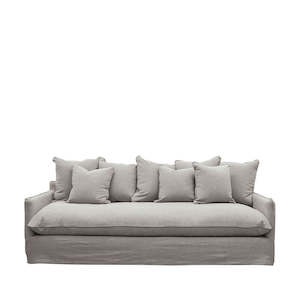 Furniture: Lotus 3 Seater Slipcover Sofa - Cement