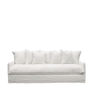 Furniture: Lotus 3 Seater Slipcover Sofa - White